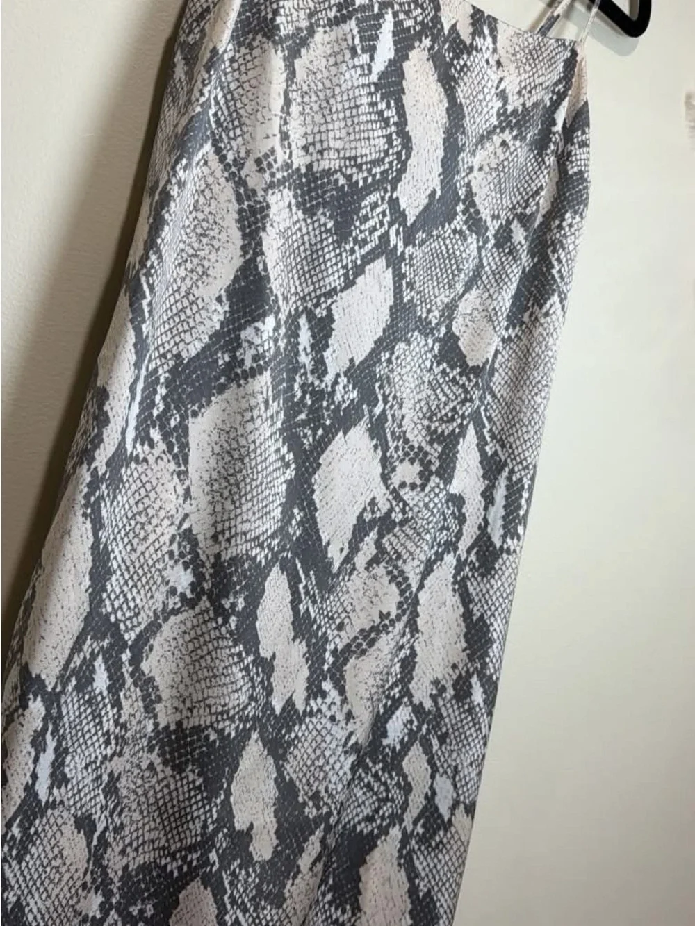 H&M Snake-Print Slip Dress in Gray and White